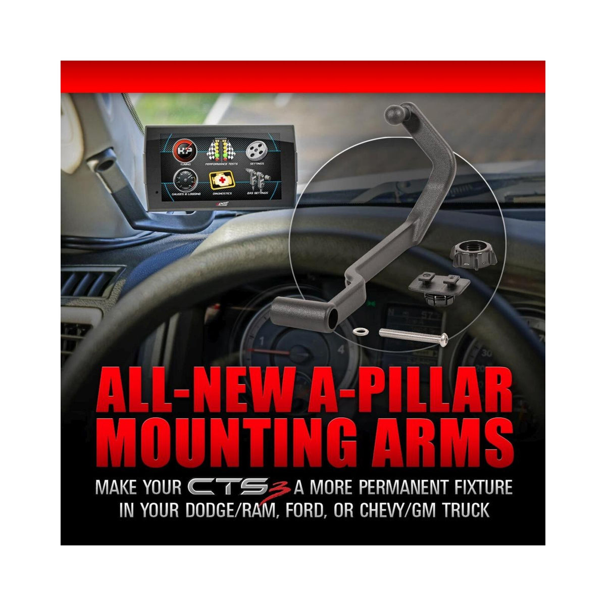 EDGE PRODUCTS A-pillar Display Mount 2020-2023 Silverado/sierra 2500/3500 product view 4