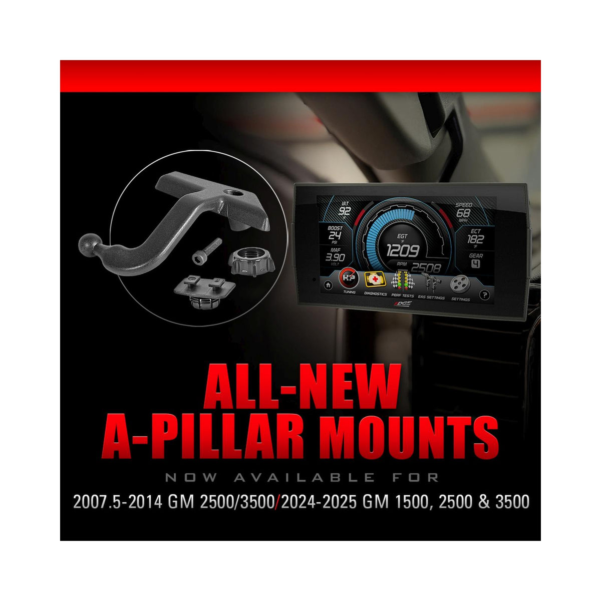 EDGE PRODUCTS A-pillar Display Mount 2024-2025 Silverado/sierra 2500/3500 And 2022.5-2025 GM 1500 Refresh product view 4