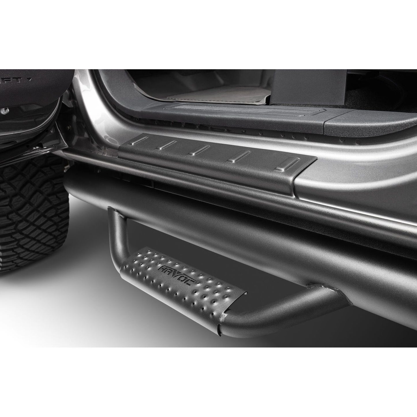 Husky Liners | Trail Armor Rocker Panel Black, Incl. Side Panels/Sill Plate Cover For 2011-2019 2500/3500 Husky Liners | 2874086 installed on a truck.