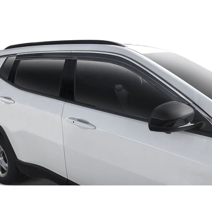 Husky Liners | Low Profile Ventvisor Deflector Smoke with Chrome Trim Outside Mount 4 Piece For 2014-2023 Jeep Cherokee Husky Liners | 2884065