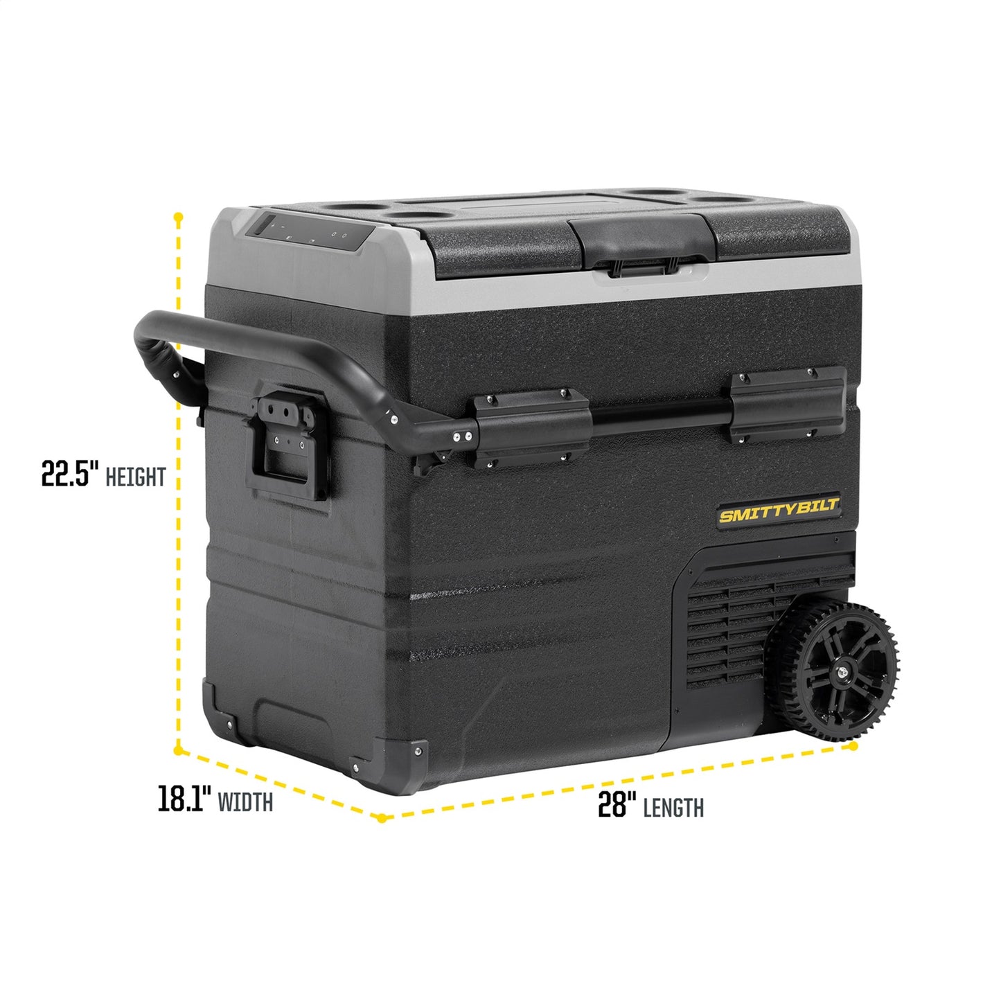 SMITTYBILT | Waypoint 55L Fridge/Freezer Dual Zone Fridge Outside Dimensions 28 inch Long x 22.5 inch tall x 18.1 Inch Wide Smittybilt |2889