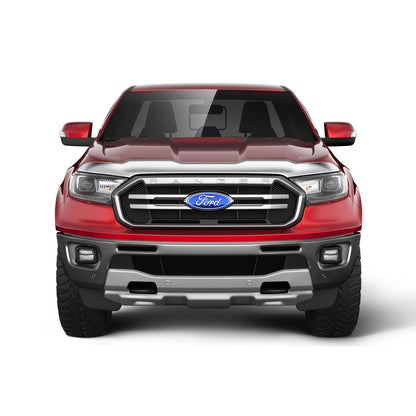Husky Liners | Husky Aeroskin Hood Protector Chrome For 2019-2023 Ranger Husky Liners | 2892166 on a red Ford Ranger