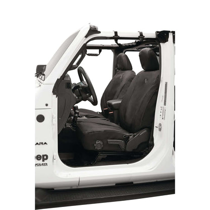 BESTOP | Jeep Gladiator Seat Covers For Jeep 2020-2023 Gladiator 4 Door Front Premium Vinyl Fabric Black Diamond Bestop | 29290-35 shown in vehicle