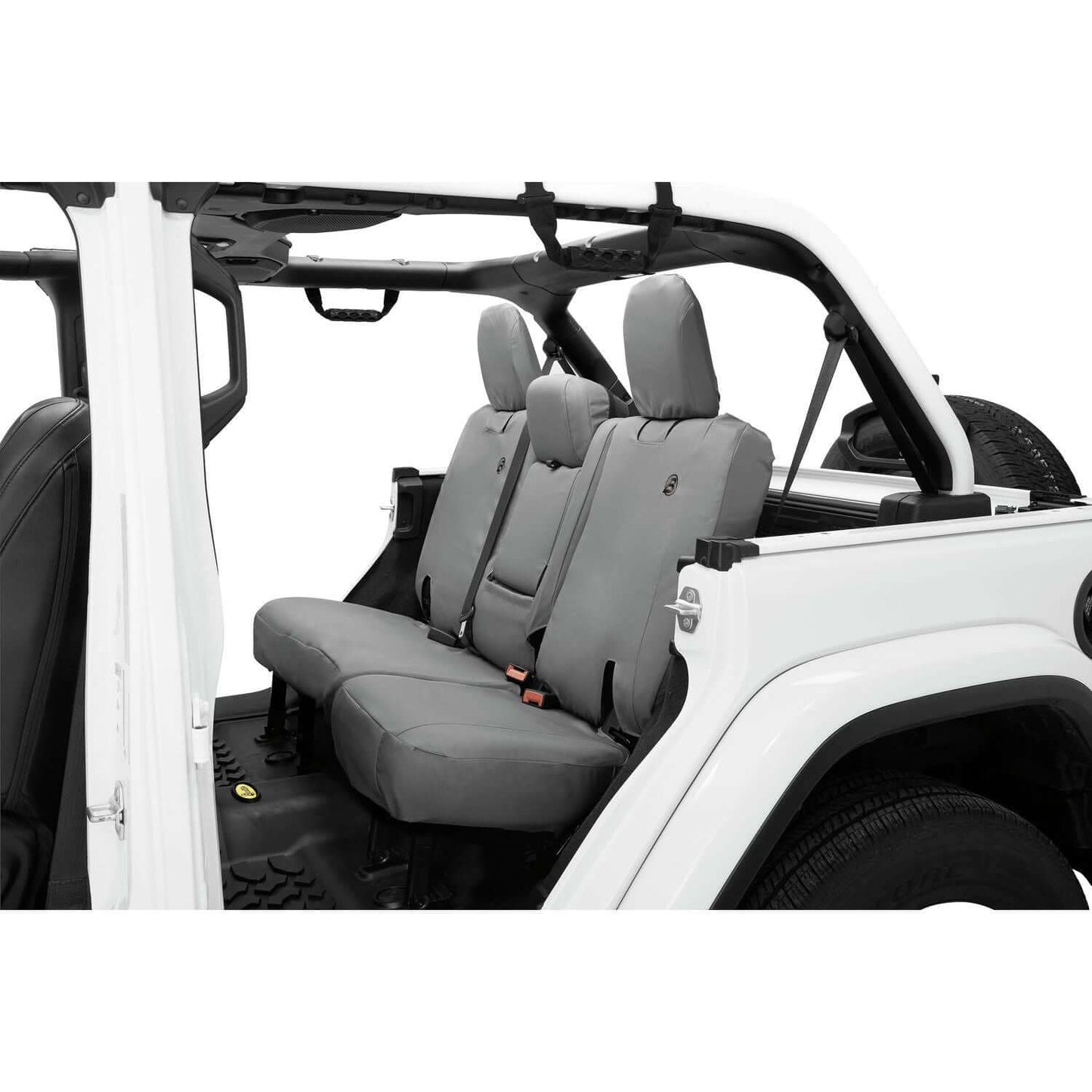 BESTOP | Jeep Wrangler Seat Covers For Jeep 2018-2023 Wrangler JL 4 Door Rear with Fold Down Arm Rest Premium Vinyl Fabric Charcoal Bestop | 29291-09