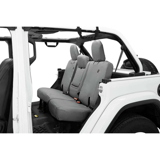BESTOP | Jeep Wrangler Seat Covers For Jeep 2018-2023 Wrangler JL 4 Door Rear with Fold Down Arm Rest Premium Vinyl Fabric Charcoal Bestop | 29291-09
