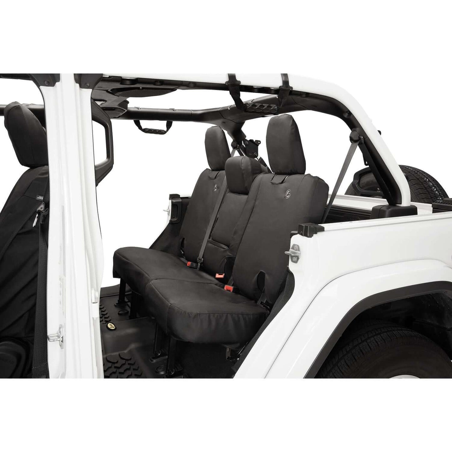 BESTOP | Jeep Wrangler Seat Covers For Jeep 2018-2023 Wrangler JL 4 Door Rear without Fold Down Arm Rest Premium Vinyl Fabric Black Diamond Bestop | 29294-35