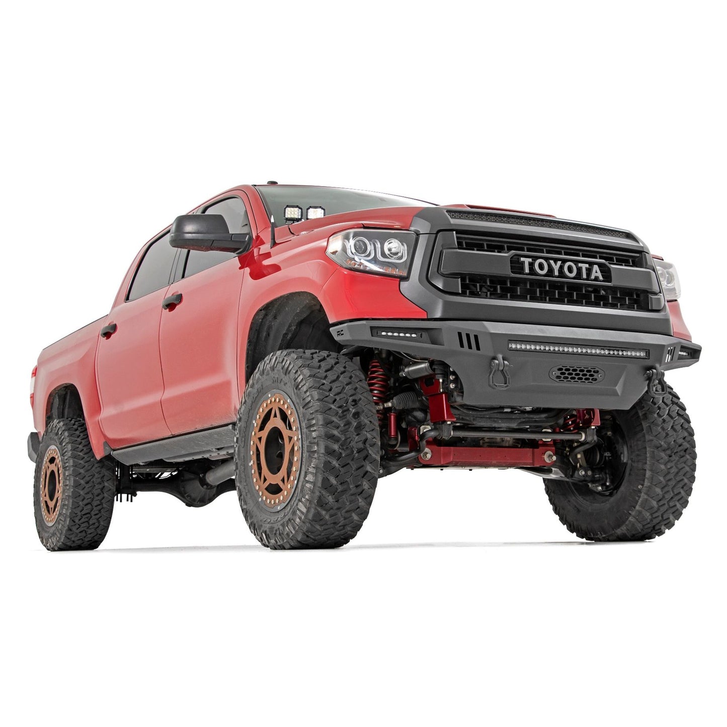ROUGH COUNTRY LED Light Kit | Ditch Mount | Dual 2" Black Pairs | Amber DRL | Toyota Tundra (14-21) | 70838