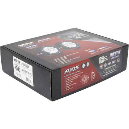 WESTIN AUTOMOTIVE | Axis LED Auxiliary Light  All  LED Auxiliary Light 4.75" Round Spot w/3W Osram (Set-2)  Black | 09-12007A-PR