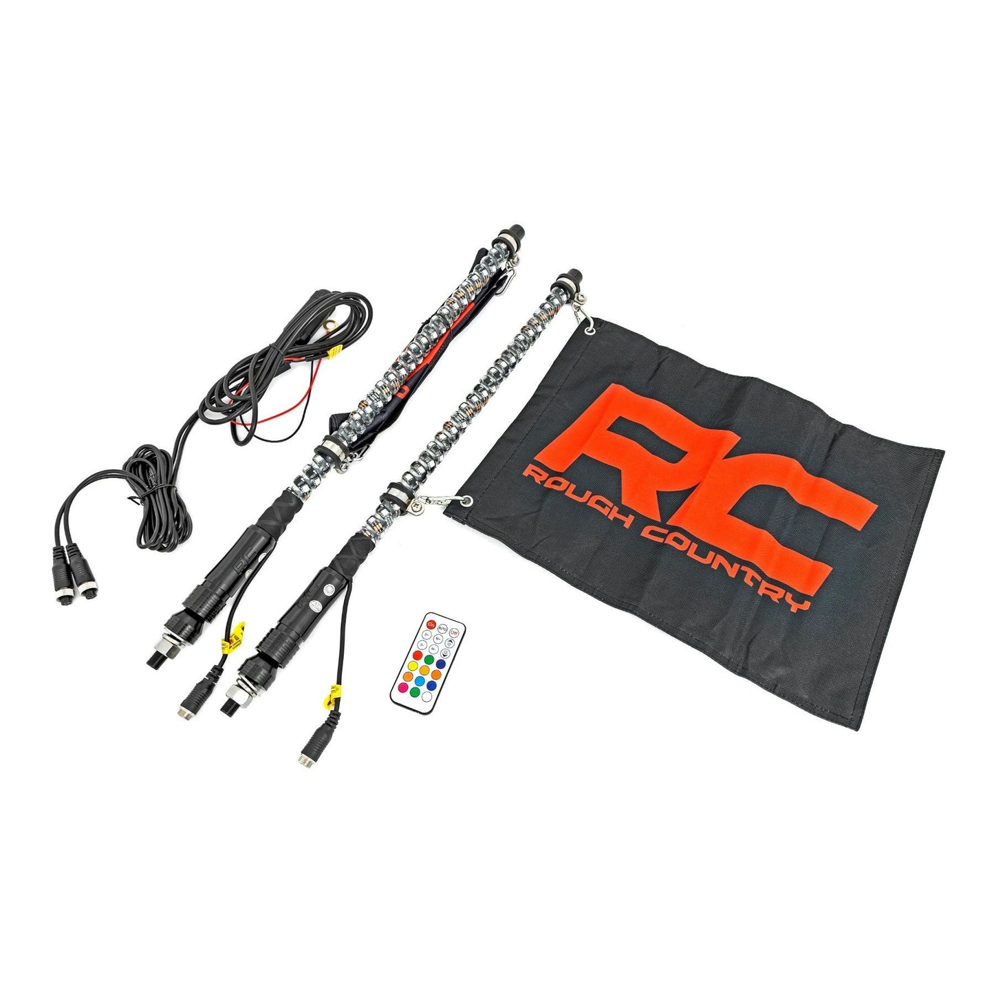 ROUGH COUNTRY LED Light Whip Kit | 2 ft | Multi-Color | 2-pc | 93002