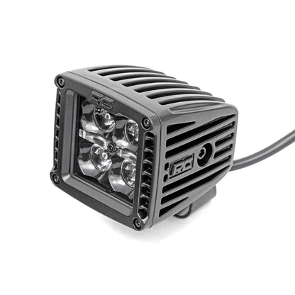 ROUGH COUNTRY 2 Inch Black Series LED Light Pods | Spot | Square |  Amber DRL | 70903BLKDRLA