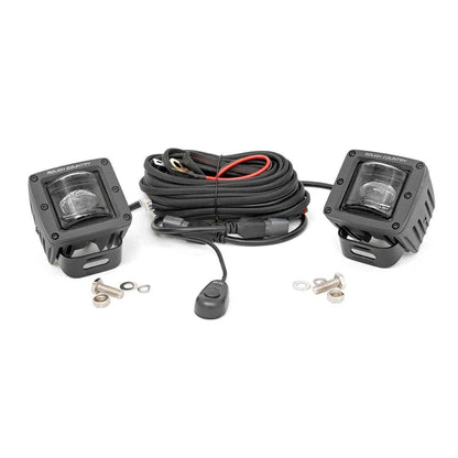 ROUGH COUNTRY 2 Inch Black Series LED Light Pods | SAE Fog | Pair | 70907