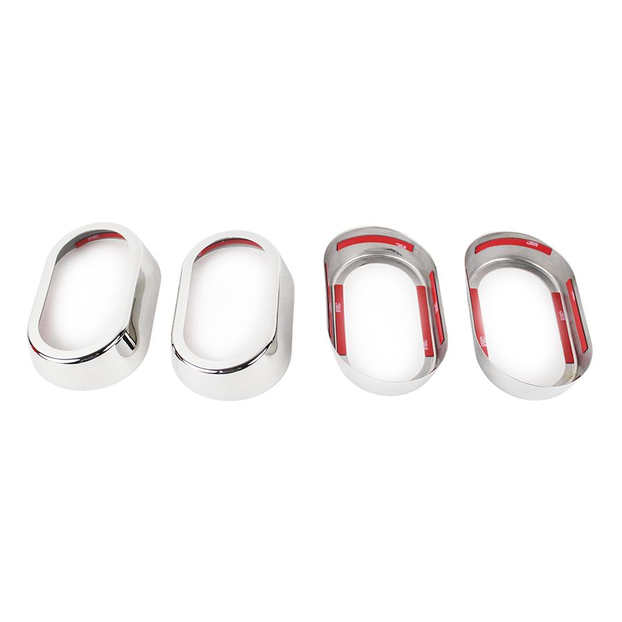 KENTROL Jeep JK Interior Door Handle Bezels 4 Pieces 07-10 Wrangler JK Polished Silver Kentrol  30015