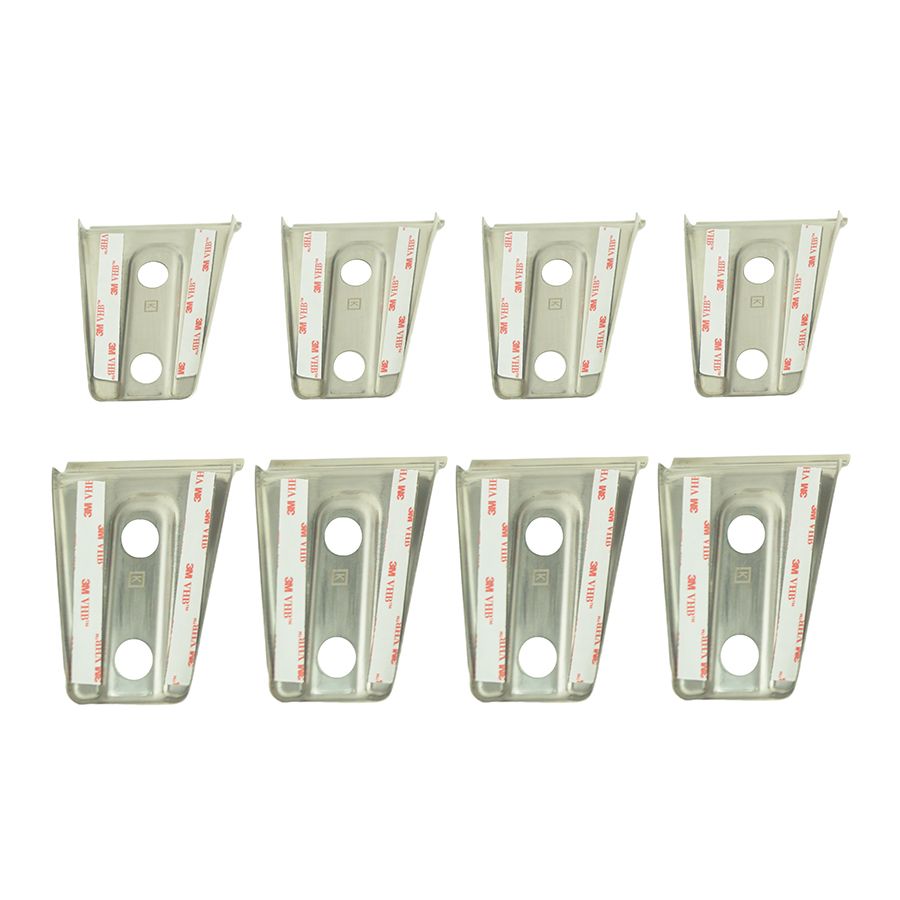 KENTROL Jeep JK Door Hinge Overlays 8 Pieces 4 Door 07-18 Wrangler JK Polished Silver Kentrol  30021