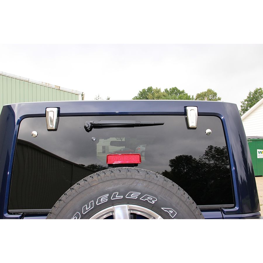 KENTROL Jeep JK Liftgate Button Covers Pair 07-18 Wrangler JK Polished Silver Kentrol  30022