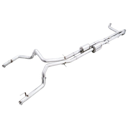 AWE 0FG Catback Exhaust for Silverado ZR2/Sierra AT4X - Dual Bashguard — 3015-31972