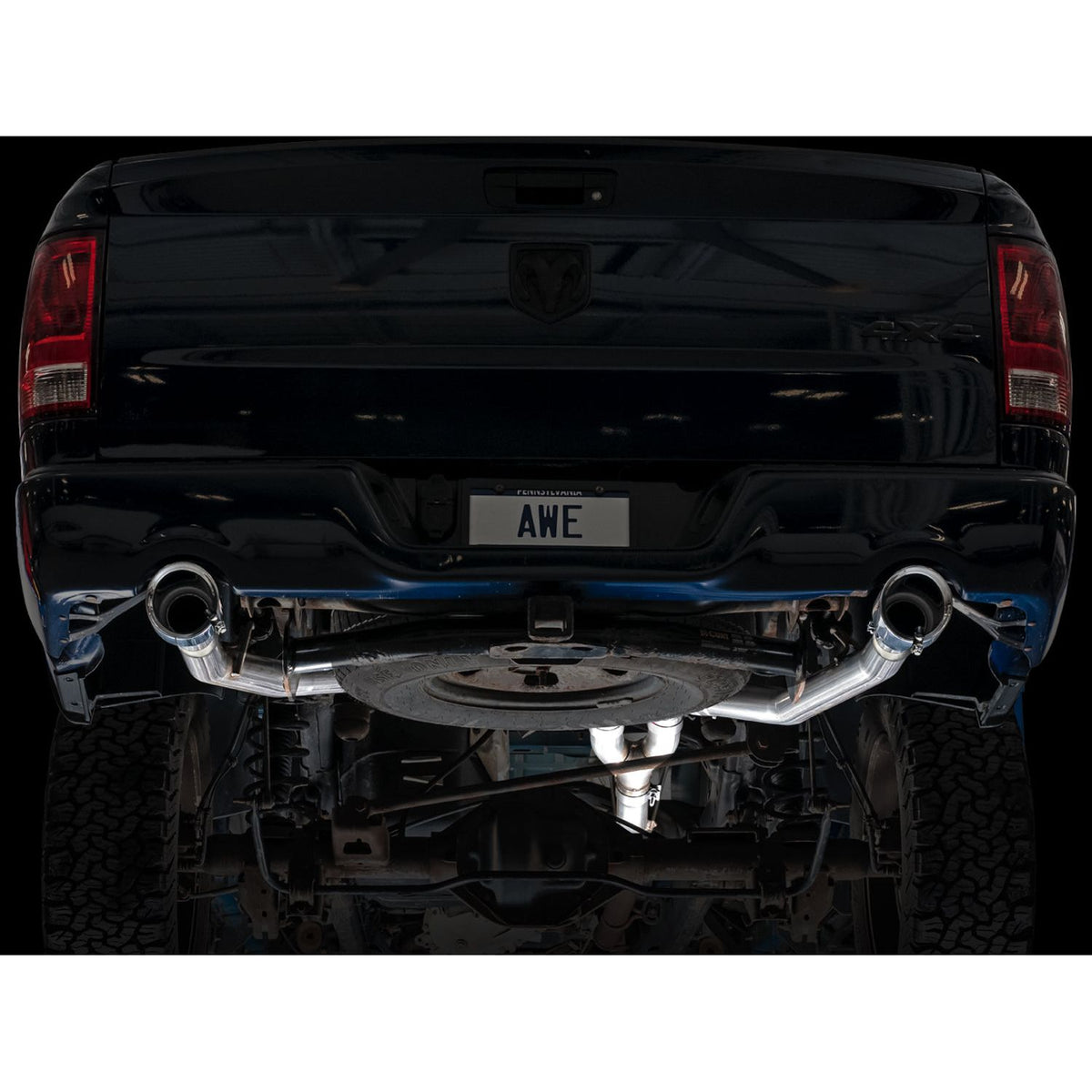 AWE 0FG Exhaust for 4th Gen RAM 1500 5.7L (with bumper cutouts) 5 Inch Tips