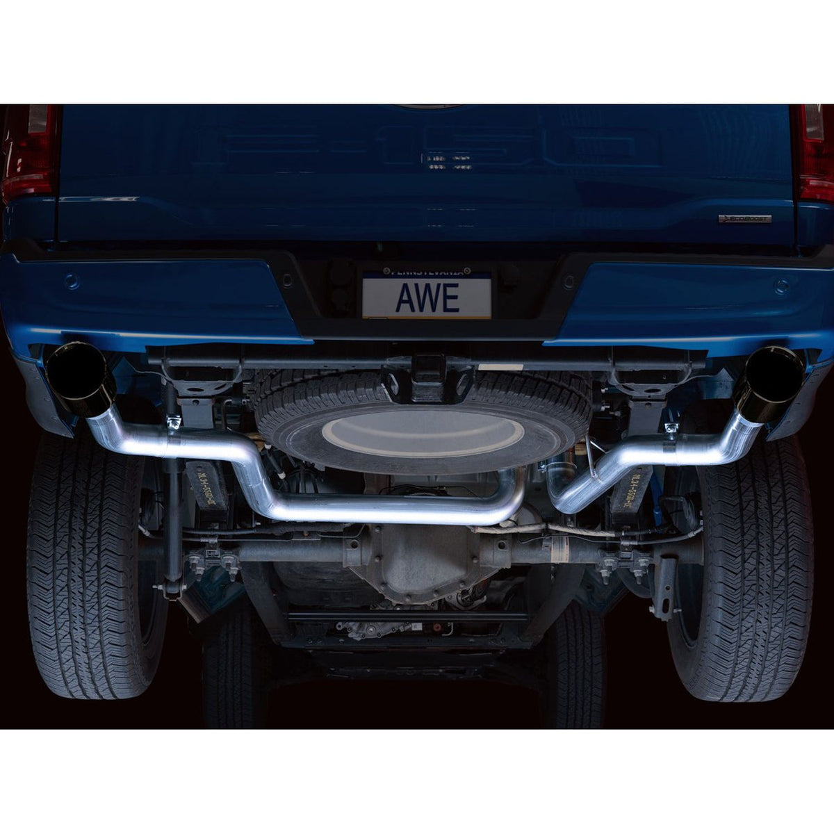 AWE 0FG Dual Split Rear Exhaust for 21-Present Ford F-150 5 Inch Tips