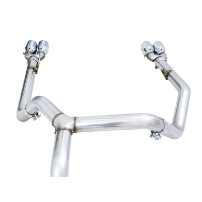 AWE 0FG Catback Split Rear Exit Exhaust for 4th Gen Silverado/Sierra 1500 5.3L (With Bumper Cutouts) 4 Inch Quad Tips