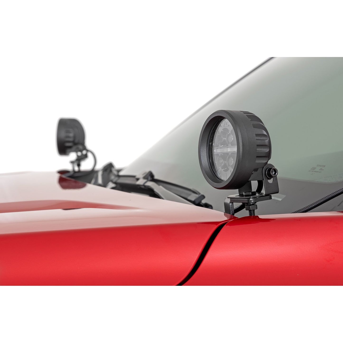 ROUGH COUNTRY LED Light Kit | Ditch Mount | Black Series Round | 3.5 Inch | Amber DRL | Toyota Tacoma (24-25) | 72106