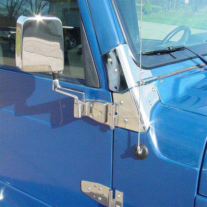 KENTROL JEEP CJ/YJ/TJ Lower Door Hinge Pair 76-06 CJ Wrangler YJ/TJ Polished Silver Kentrol  30407