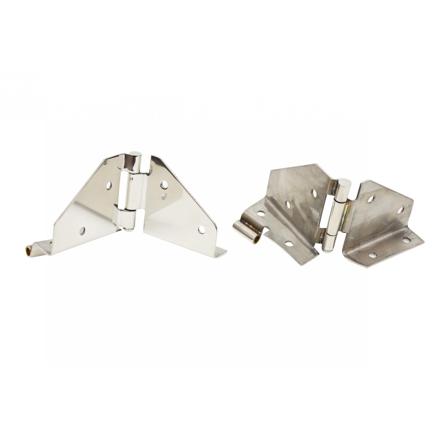 KENTROL Jeep CJ/YJ Windshield Hinge No Mirror Holes Pair 76-95 CJ and Wrangler YJ Polished Silver Kentrol  30427