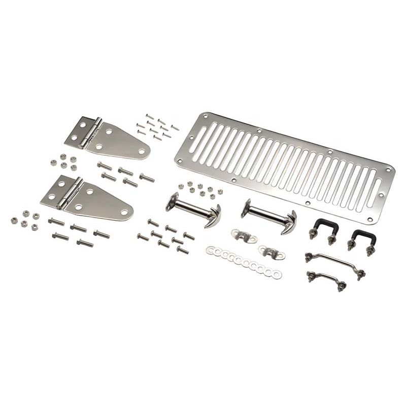 KENTROL Jeep CJ/YJ Hood Kit 78-95 CJ and Wrangler YJ Polished Silver Kentrol  30470