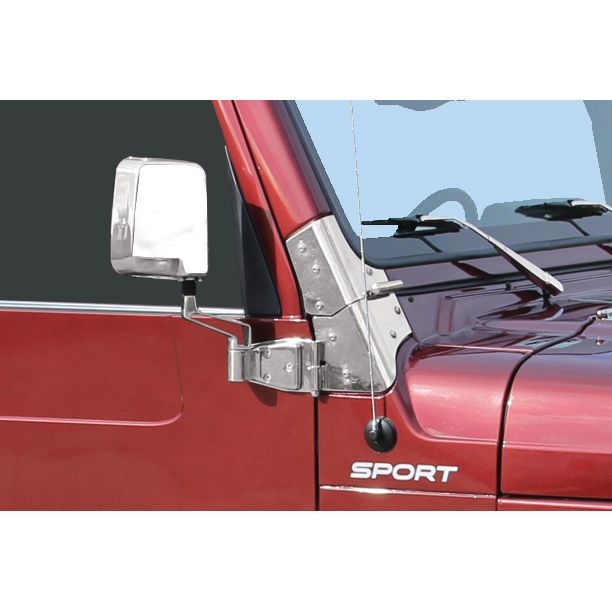 KENTROL Jeep YJ/TJ Mirror Kit Pair 88-06 Wrangler YJ/TJ Polished Silver Kentrol  30475