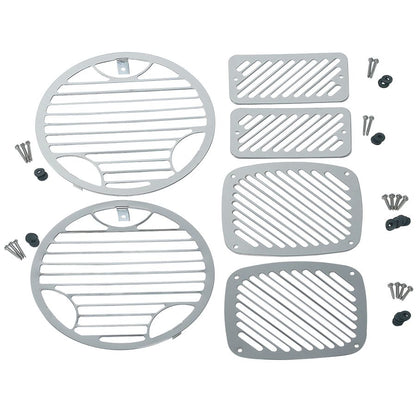 KENTROL Jeep TJ Billet Style Light Kit 6 Pieces 97-06 Wrangler TJ Polished Silver Kentrol  30493