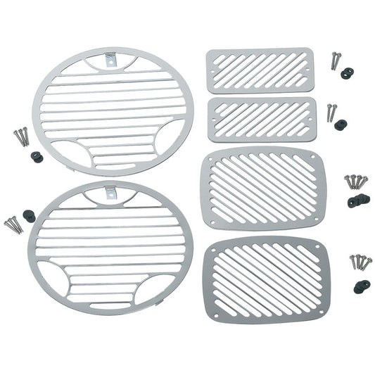 KENTROL Jeep TJ Billet Style Light Kit 6 Pieces 97-06 Wrangler TJ Polished Silver Kentrol  30493