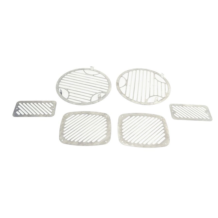 KENTROL Jeep TJ Billet Style Light Kit 6 Pieces 97-06 Wrangler TJ Polished Silver Kentrol  30493