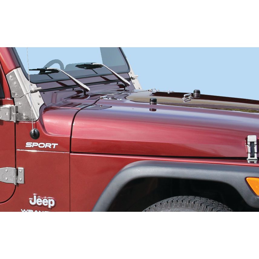 KENTROL Jeep TJ Hood Kit 98-06 Wrangler TJ Polished Silver Kentrol  30504