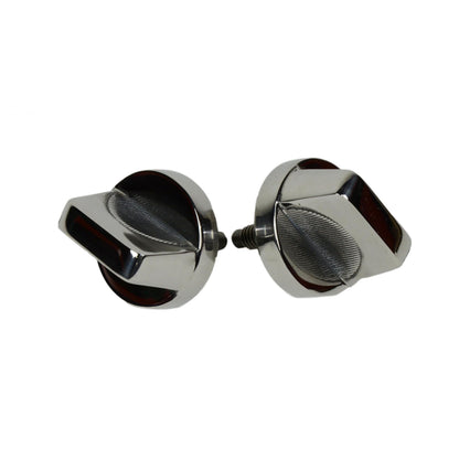 KENTROL Jeep CJ/YJ Windshield Knobs Pair 76-95 CJ and Wrangler YJ Polished Silver Kentrol  30510