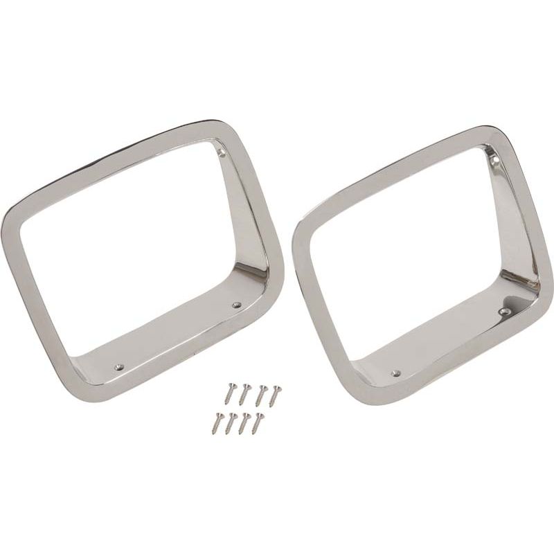 KENTROL Jeep YJ Headlight Bezels Pair 87-95 Wrangler TJ Polished Silver Kentrol  30536