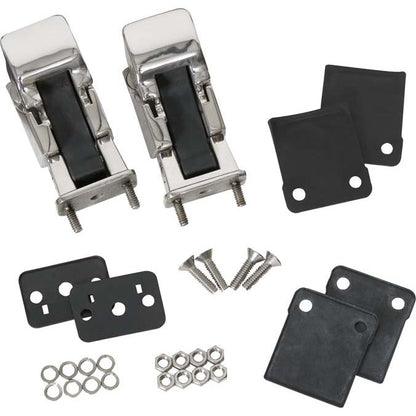 KENTROL Jeep CJ/YJ Hood Catch Pair TJ Style 42-95 CJ and Wrangler YJ Polished Silver Kentrol  30563