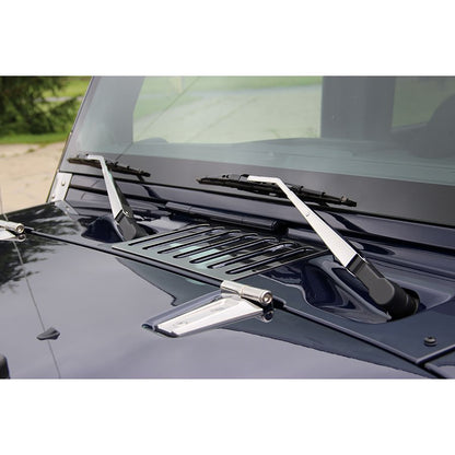 Kentrol Hood Hinges (Polished Stainless Steel) for 07-18 Jeep Wrangler JK 2 and 4 Door Models 30572