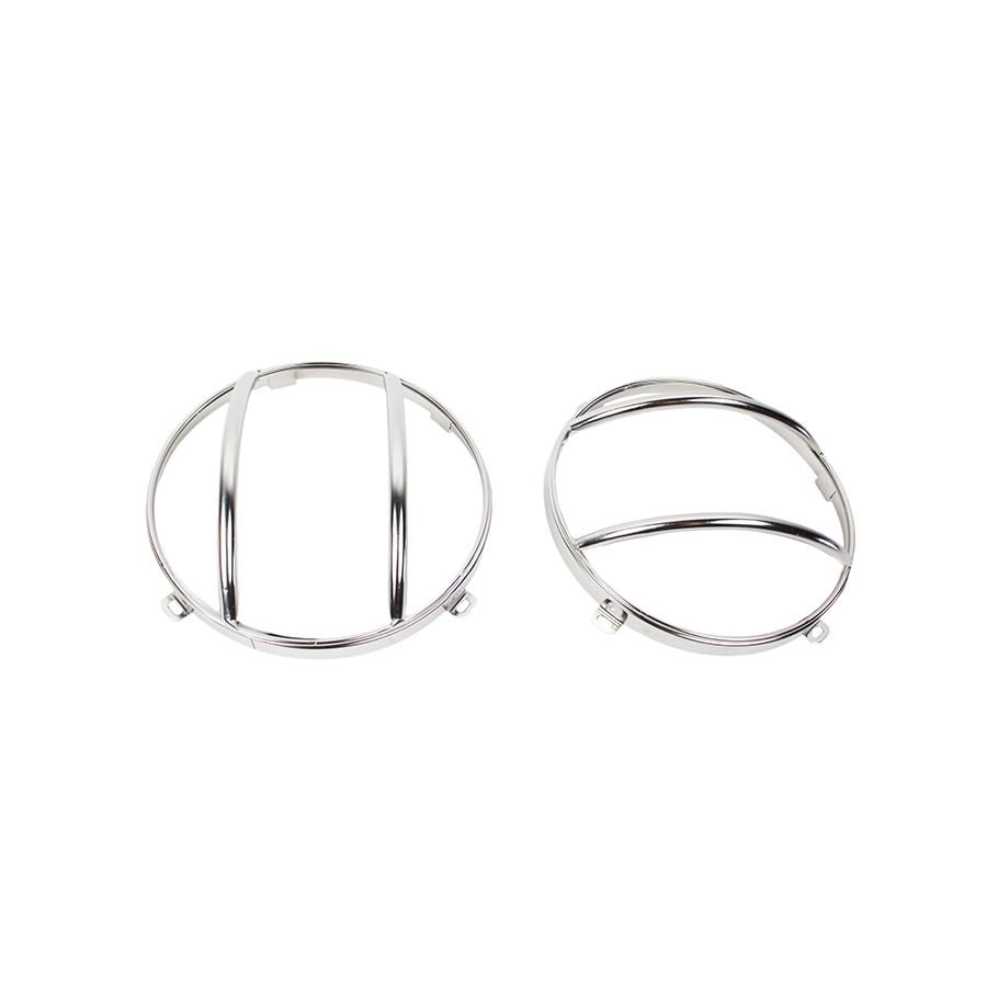 KENTROL Jeep JK Euro Headlight Guards Pair 07-18 Wrangler JK Polished Silver Kentrol  30573