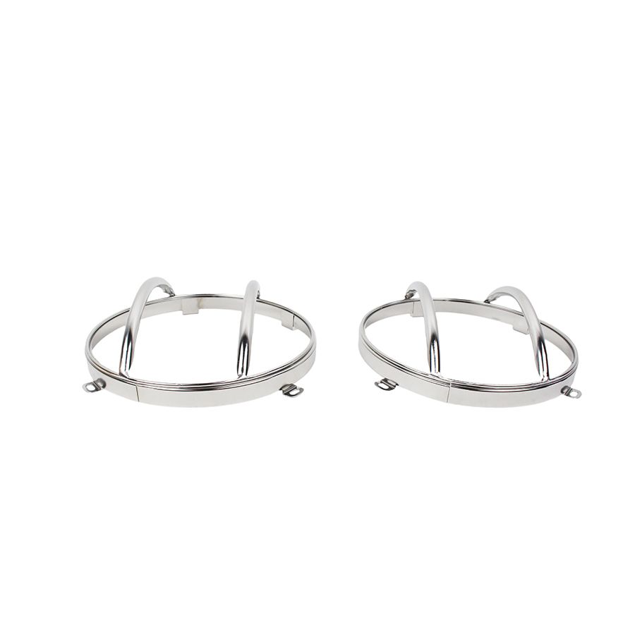 KENTROL Jeep JK Euro Headlight Guards Pair 07-18 Wrangler JK Polished Silver Kentrol  30573