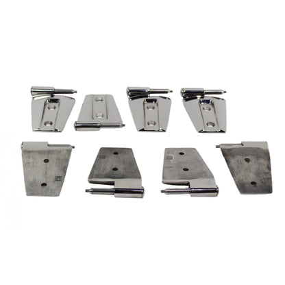 KENTROL Jeep JK Door Hinge Set 8 Pieces 4 Door 07-18 Wrangler JK Polished Silver Kentrol  30576