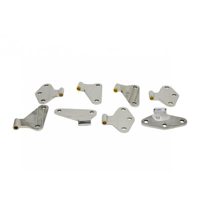 KENTROL Jeep JK Body Door Hinge Set 8 Pieces 4 Door 07-18 Wrangler JK Polished Silver Kentrol  30581