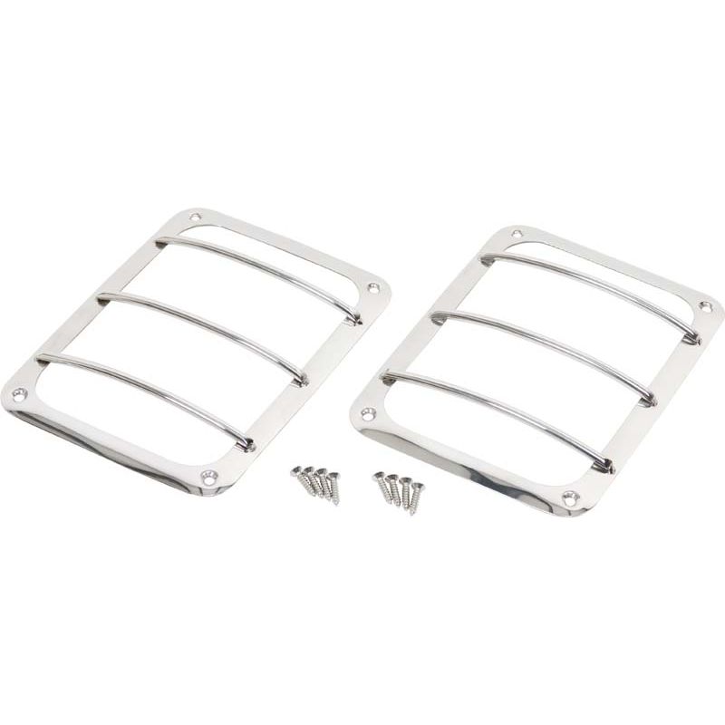 KENTROL Jeep JK Taillight Guard Pair 07-18 Wrangler JK Polished Silver Kentrol  30582