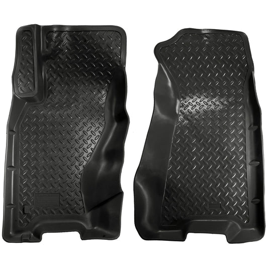 Husky Liners | Classic Style Front Floor Liners For 1999-2004 Jeep Grand Cherokee Husky Liners | 30601 in black rubber material.