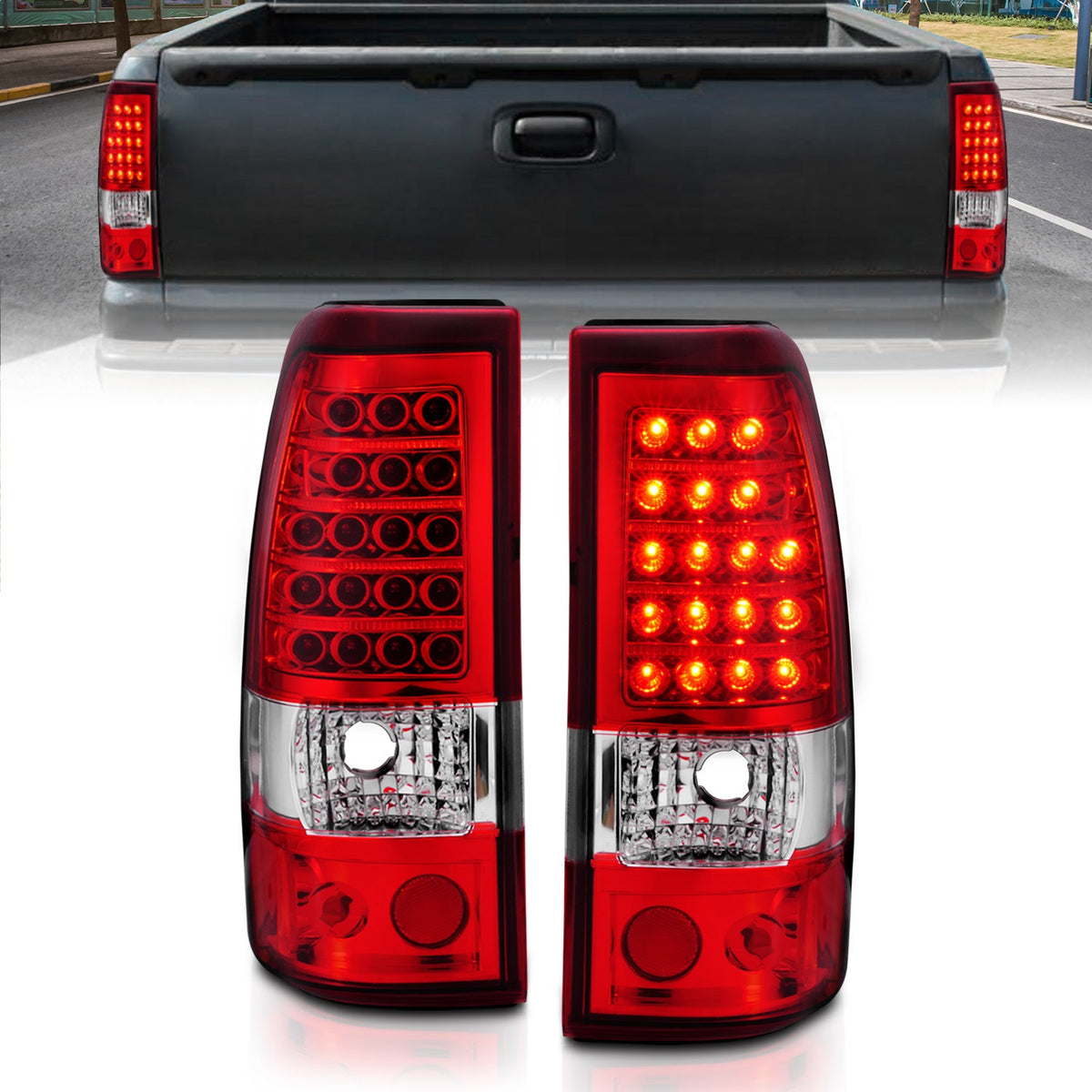 ANZO USA ZUKT_311007 Anzo ZUKT_311007 LED Tail Light Assembly LED Red/Clear Lens Pair