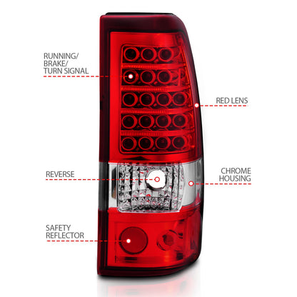 ANZO USA ZUKT_311007 Anzo ZUKT_311007 LED Tail Light Assembly LED Red/Clear Lens Pair