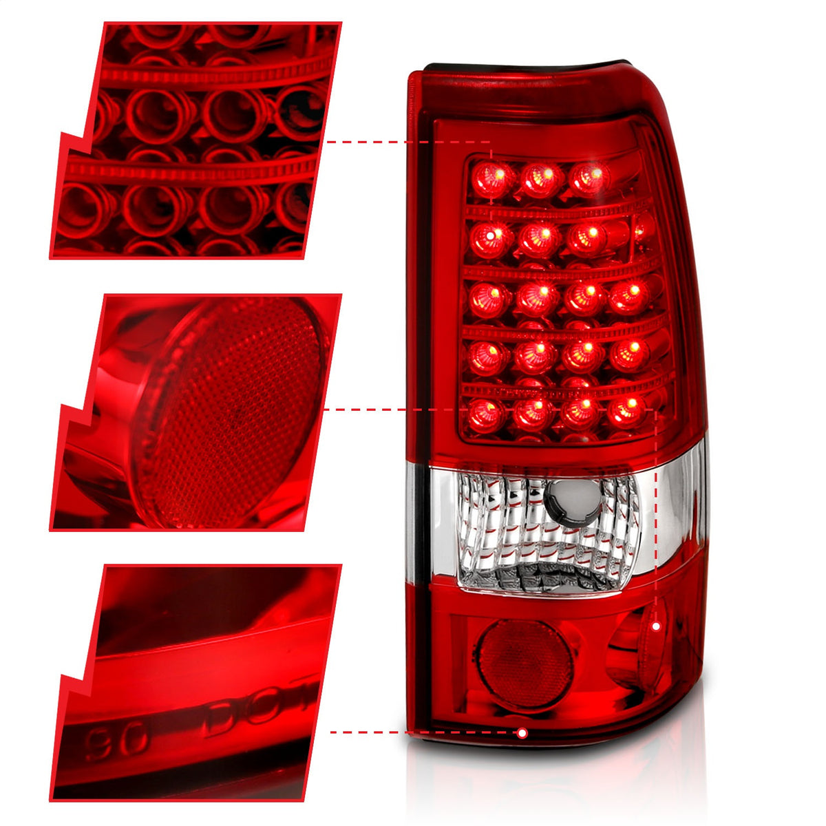 ANZO USA ZUKT_311010 Anzo ZUKT_311010 LED Tail Light Assembly LED Red/Clear Lens Pair