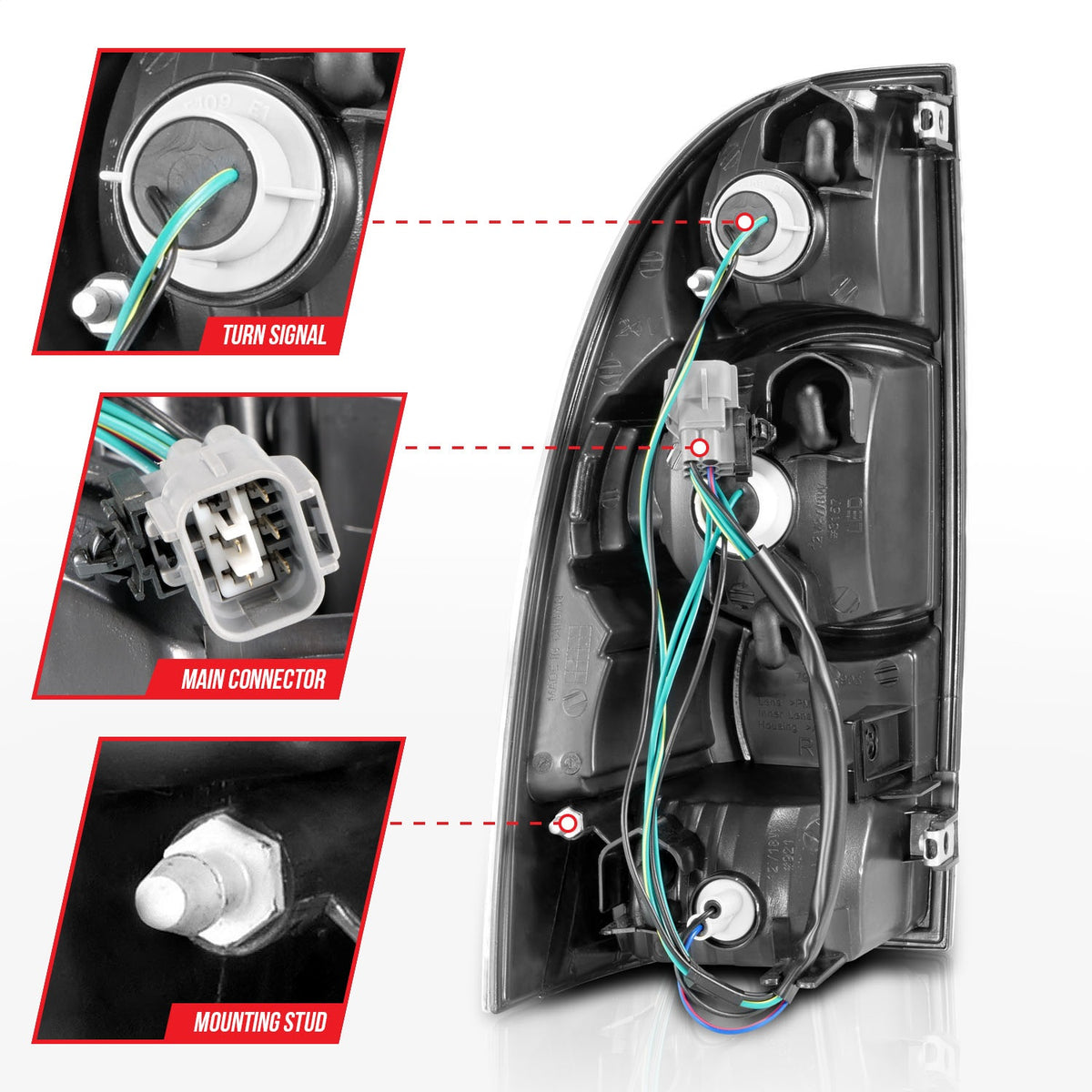 ANZO USA ZUKT_311042 Anzo ZUKT_311042 LED Tail Light Assembly LED Clear Lens Black