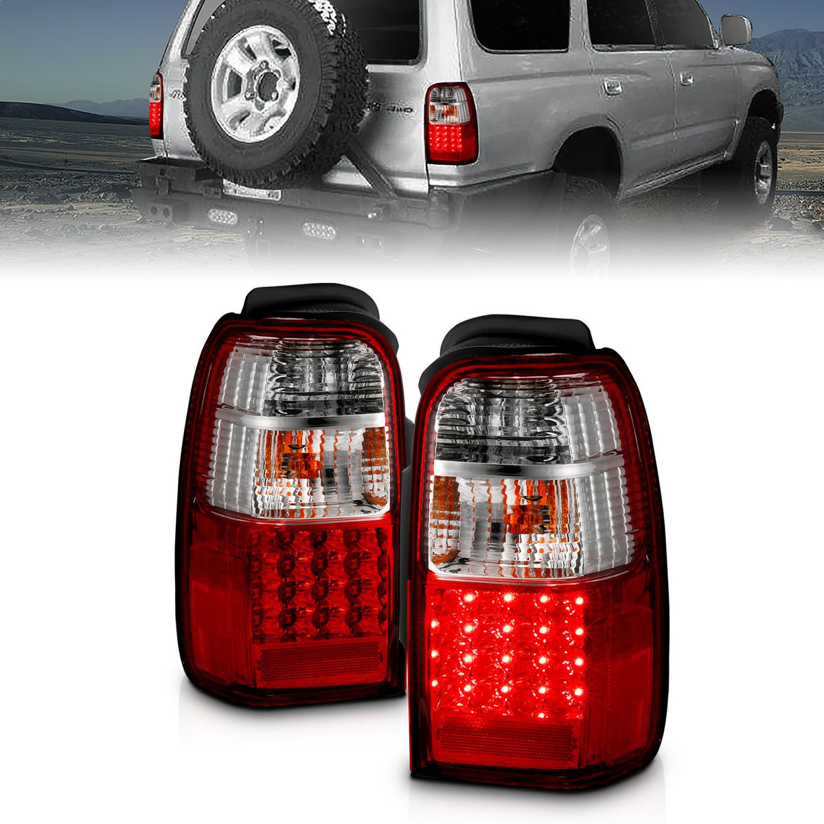 ANZO USA ZUKT_311070 Anzo ZUKT_311070 LED Tail Light Assembly LED Red/Clear Lens Pair