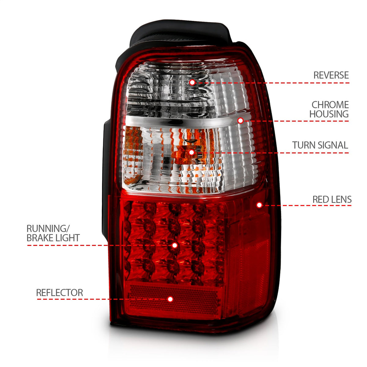 ANZO USA ZUKT_311070 Anzo ZUKT_311070 LED Tail Light Assembly LED Red/Clear Lens Pair