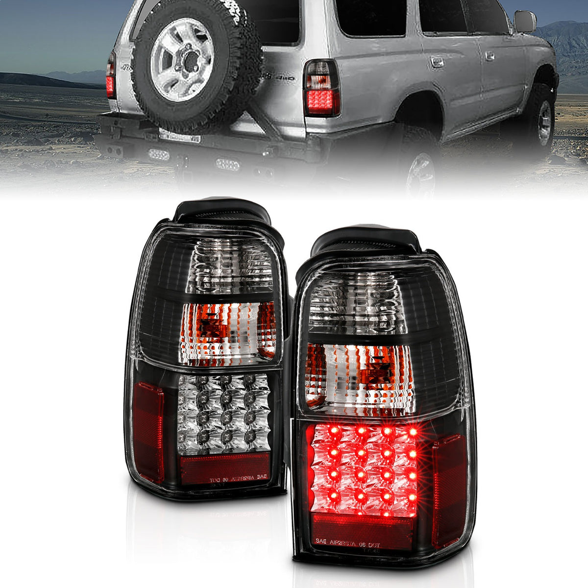 ANZO USA ZUKT_311099 Anzo ZUKT_311099 LED Tail Light Assembly LED Clear Lens Black