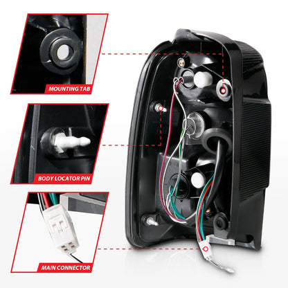 ANZO USA ZUKT_311099 Anzo ZUKT_311099 LED Tail Light Assembly LED Clear Lens Black