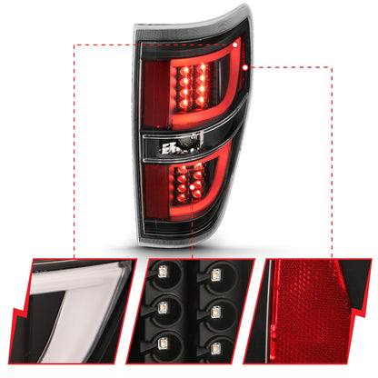 ANZO USA ZUKT_311257 Anzo ZUKT_311257 LED Tail Light Assembly LED Red/Clear Lens Black
